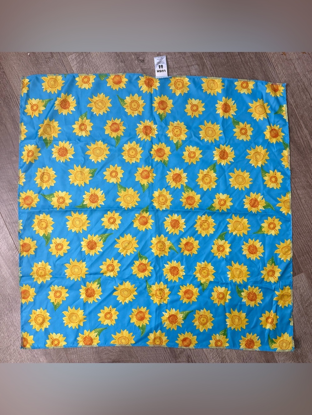 Lush Sunflowers Scarf / Knot Wrap - Bright Blue & Yellow